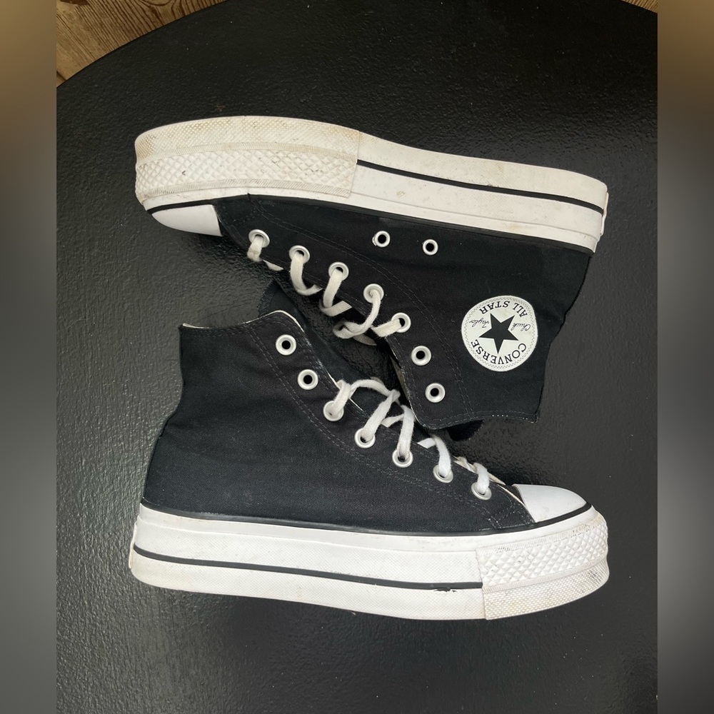 Converse CTAS Lift Black Platform High-Top Sneakers Women’s Size 7.5 - Picture 8 of 11